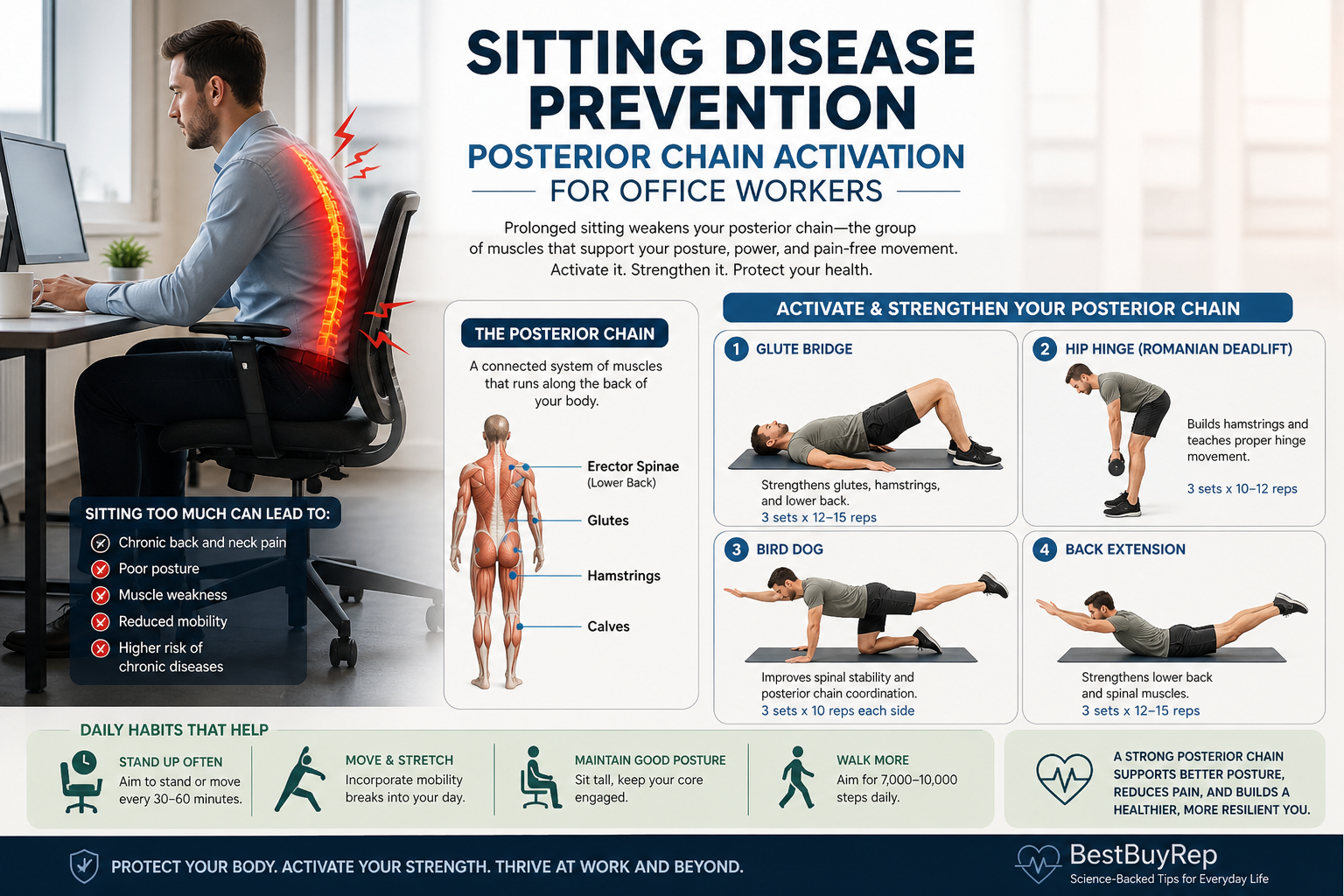 Sitting Disease Prevention: Posterior Chain Activation for Office Workers.